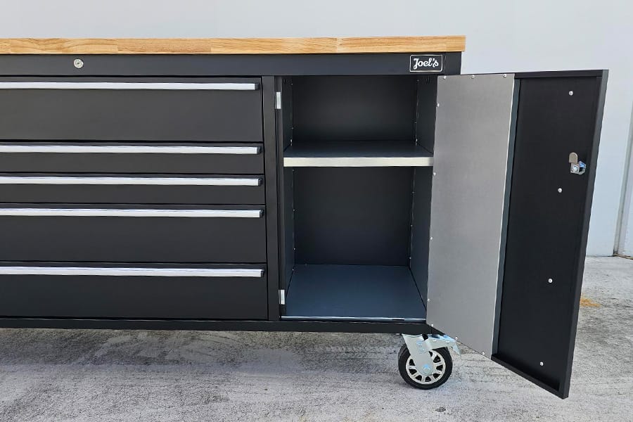 72" Black Workbench Tool Trolley