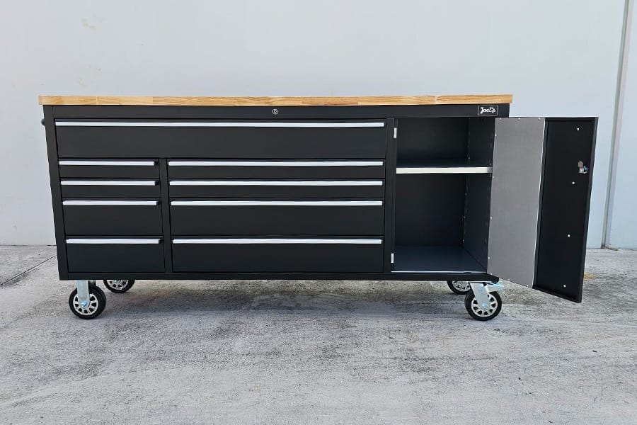 72" Black Workbench Tool Trolley