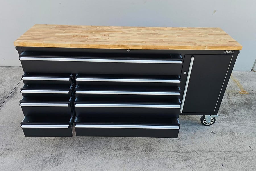 72" Black Workbench Tool Trolley