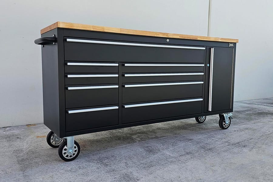 72" Black Workbench Tool Trolley