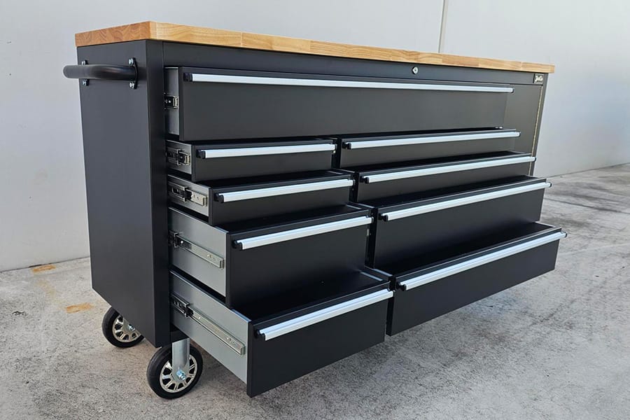 72" Black Workbench Tool Trolley