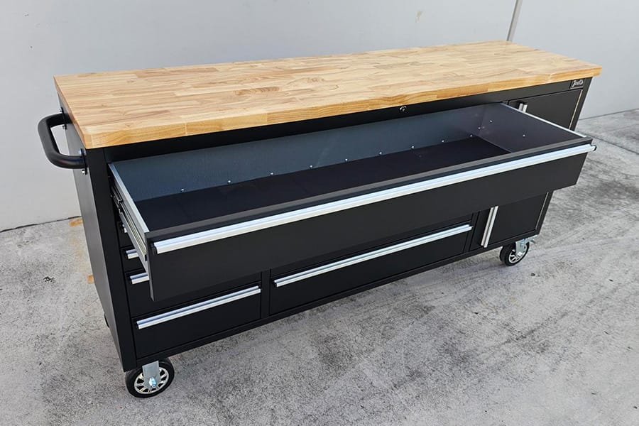 72" Black Workbench Tool Trolley