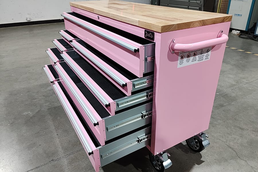 55" Pink Workbench Tool Trolley