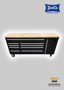 72" Black Workbench Tool Trolley