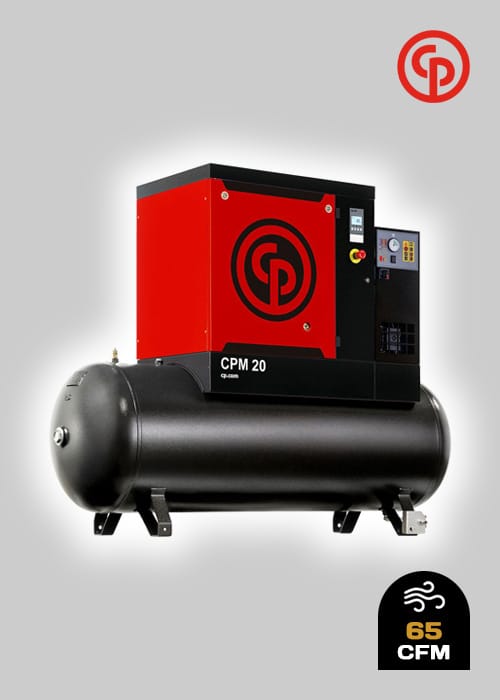 Chicago Pneumatic Silent Rotary Screw Air Compressor, 500L Tank & Dryer – 15kW 415V