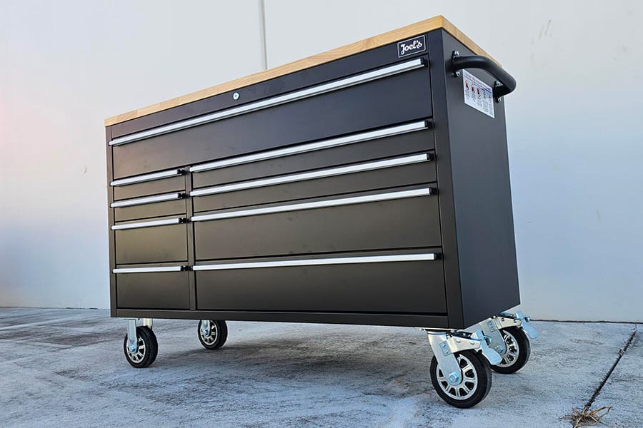 55" Black Workbench Tool Trolley