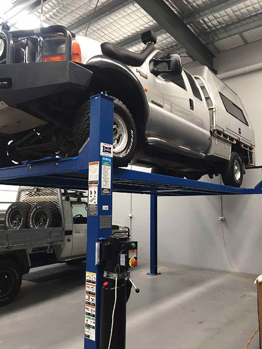 4 Post Hoist with a Ford F250 Powerstroke