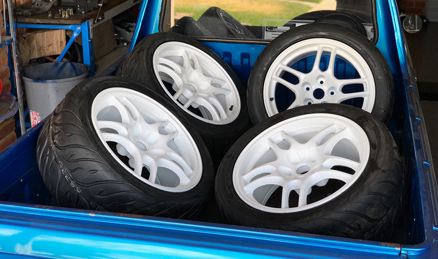 R33 GTR wheels powder coated white