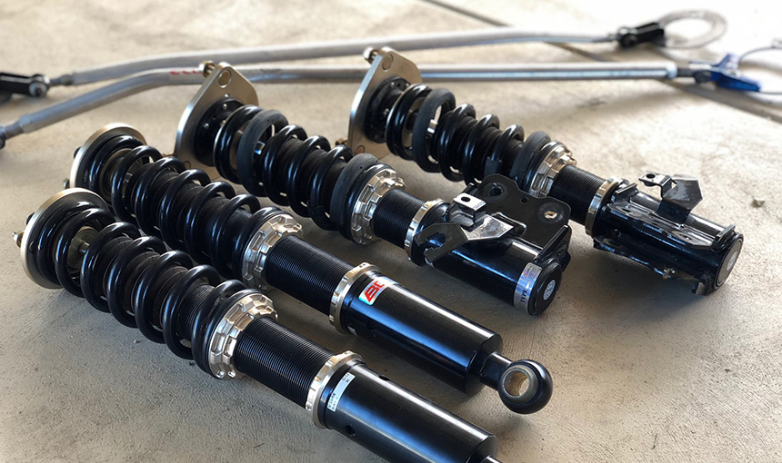 BC Racing coilover suspension for a 180sx